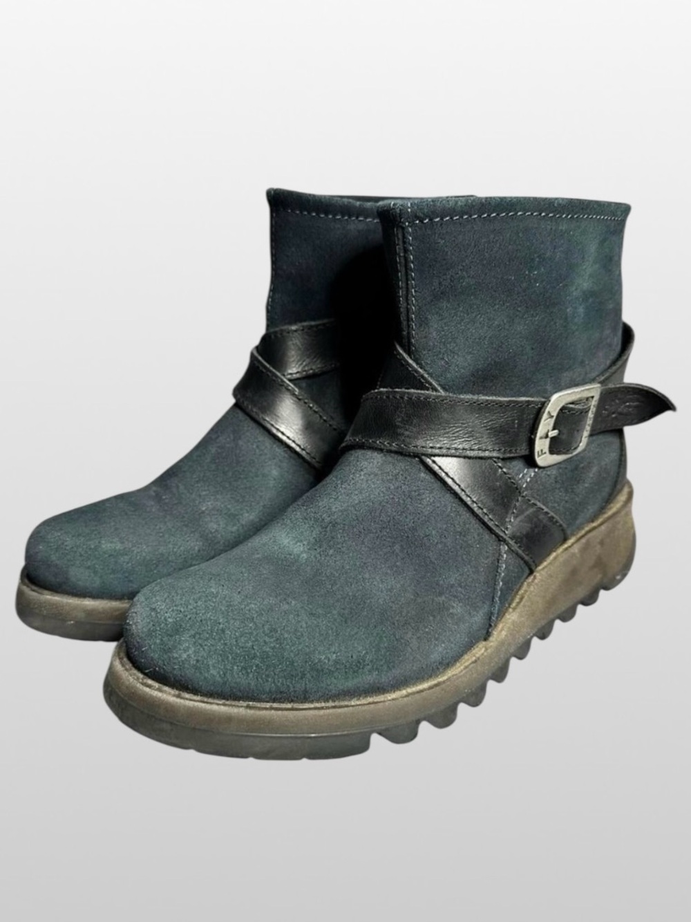 Fly London Sake Suede Ankle Boots Women's Size 37 US 6.5-7 Steampunk Whimsigoth
